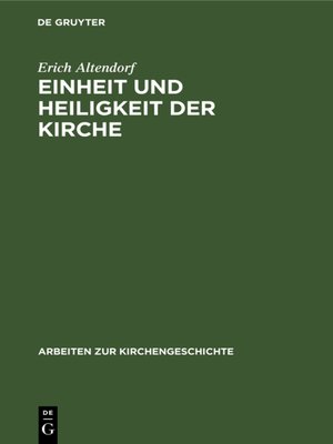 cover image of Einheit und Heiligkeit der Kirche